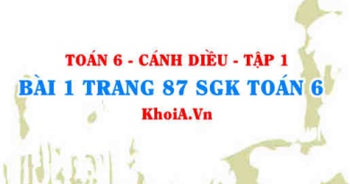 Bài 1 trang 87 SGK Toán 6 tập 1 Cánh Diều